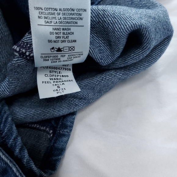 Hudson Blouson Sleeve Paper Bag Denim Longsleeve Dress - Medium Indigo Blue - Picture 14 of 16